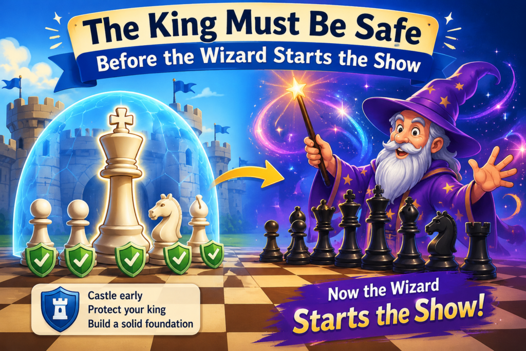 A tricky chess opening can look exciting, but it can also become dangerous if your own king is weak. Many young players love to attack early. They see a chance to win a pawn, scare a queen, or jump in with a knight. But if their king is still stuck in the center, the attack can turn against them very fast.