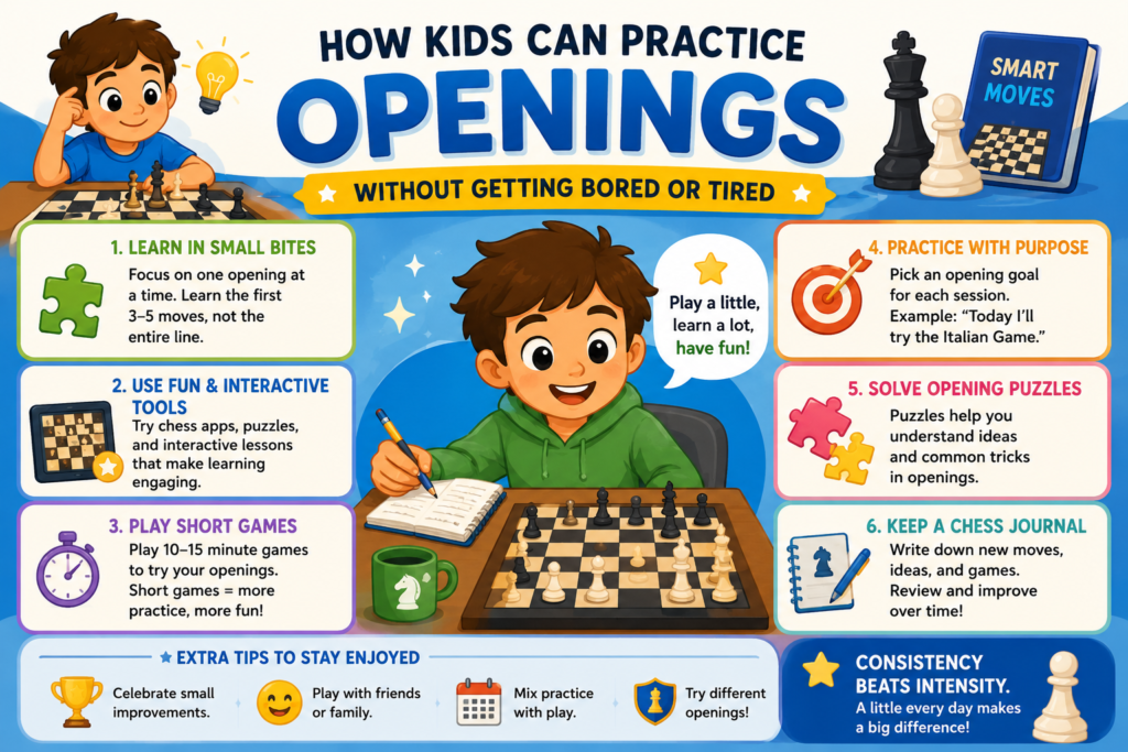 Opening practice should feel active, not dry. Many children lose interest when they are asked to repeat the same moves again and again with no meaning. They may remember the moves for a short time, but they do not feel excited. They do not feel ownership of the opening.