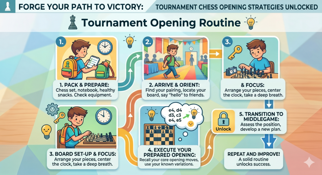 A strong opening routine helps your child feel steady before each round. It does not have to be long. In fact, it should be simple. The point is to calm the mind and remind the child of the main plan.