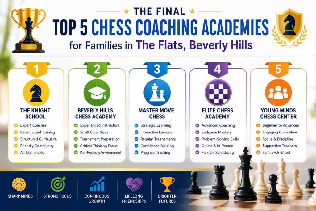 Now that we have looked at the main choices, it is time to make the decision easier. Parents in The Flats have access to many chess learning options, but the best five stand out for different reasons.