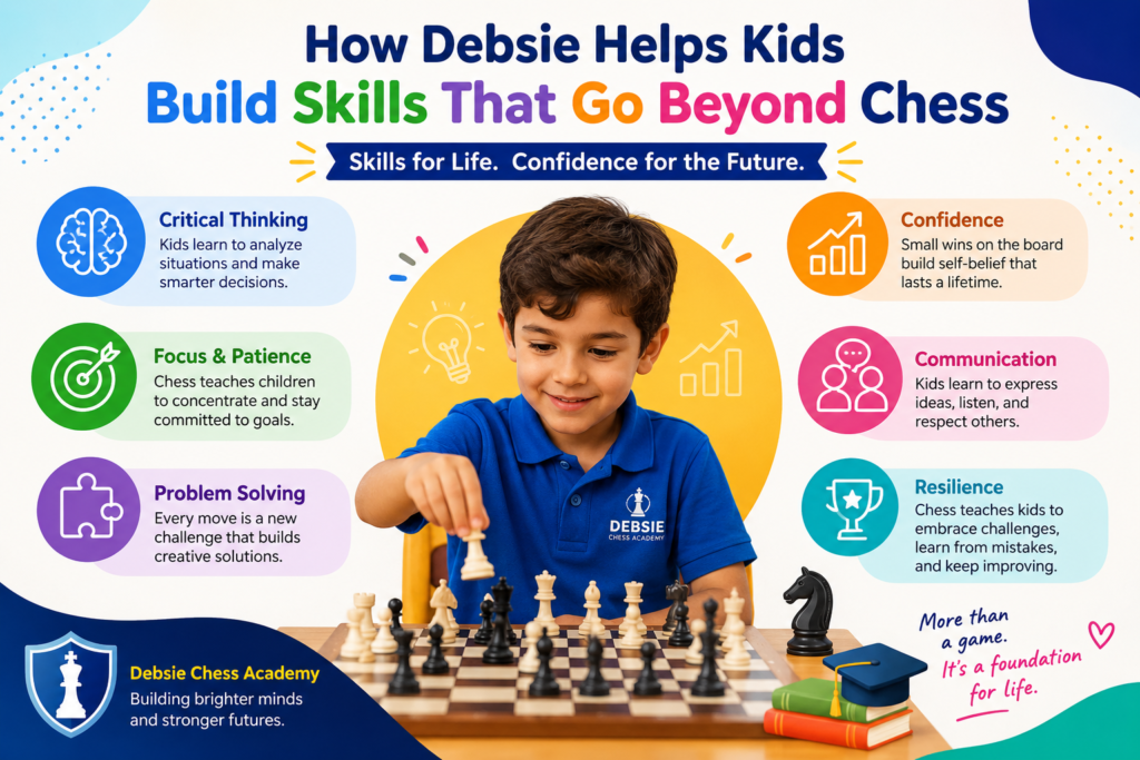 Many parents first sign their child up for chess because they want a smart after-school activity. But after a few months of the right coaching, they often notice something deeper. Their child starts thinking more carefully. 