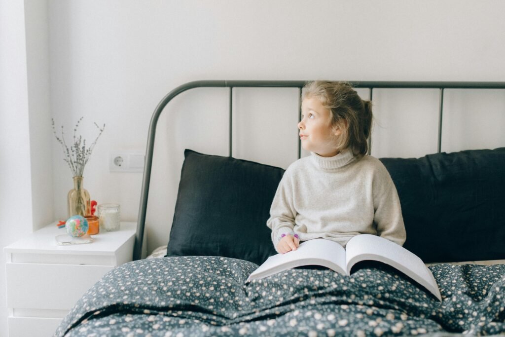 Help your child feel alert and ready by fixing the nighttime habits. Make sure the bedroom is dark and quiet. Keep screens out, or turn them off well before bedtime. Even try dimming the lights in the rest of the house an hour before bed. All of these cues help the brain shift into sleep mode.