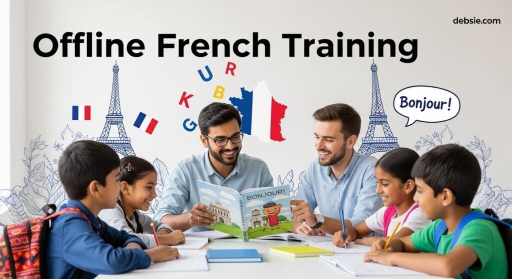 Offline classes feel familiar. You see a room, a whiteboard, and rows of chairs. 