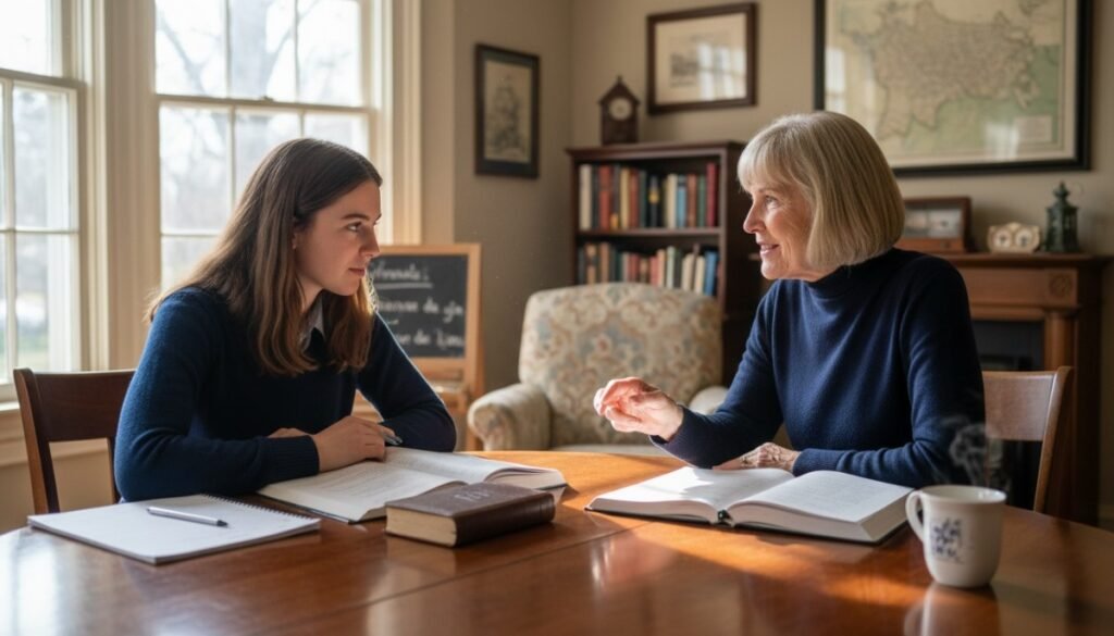 In-person lessons can feel warm and familiar. You see the teacher smile.