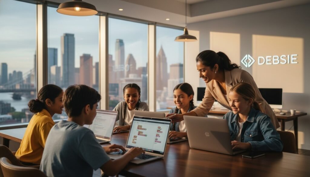 Debsie is an online learning home for coding and STEM. Students meet live with expert teachers