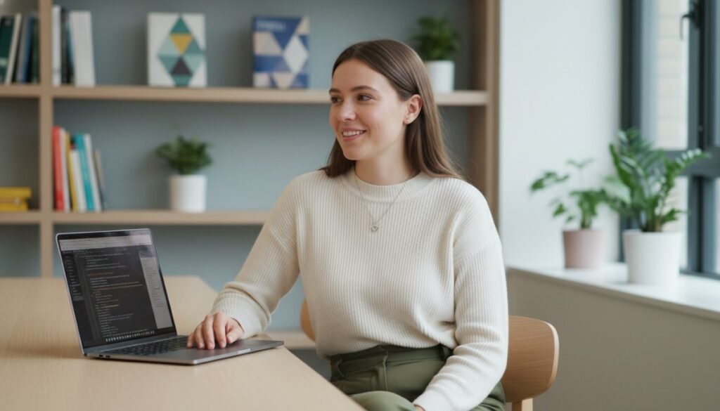 The teacher is patient, warm, and clear. They speak in short, simple lines