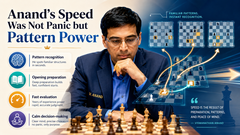 That nickname fits, but it can also confuse young players if they take it the wrong way. Anand was not fast because he guessed. He was fast because many ideas were already clear in his mind.