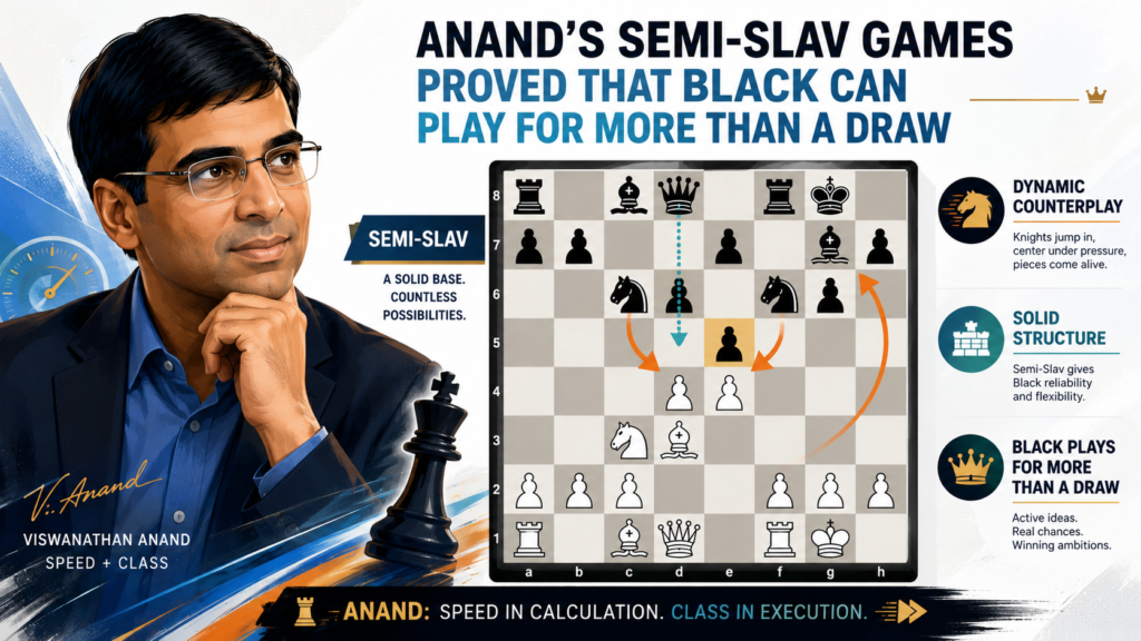 It appears in some of his famous wins, including his 2008 match win against Vladimir Kramnik and his brilliant 2013 win against Levon Aronian. These games are often studied because Anand showed that Black does not always need to sit back and wait. Black can be active, prepared, and full of ideas.