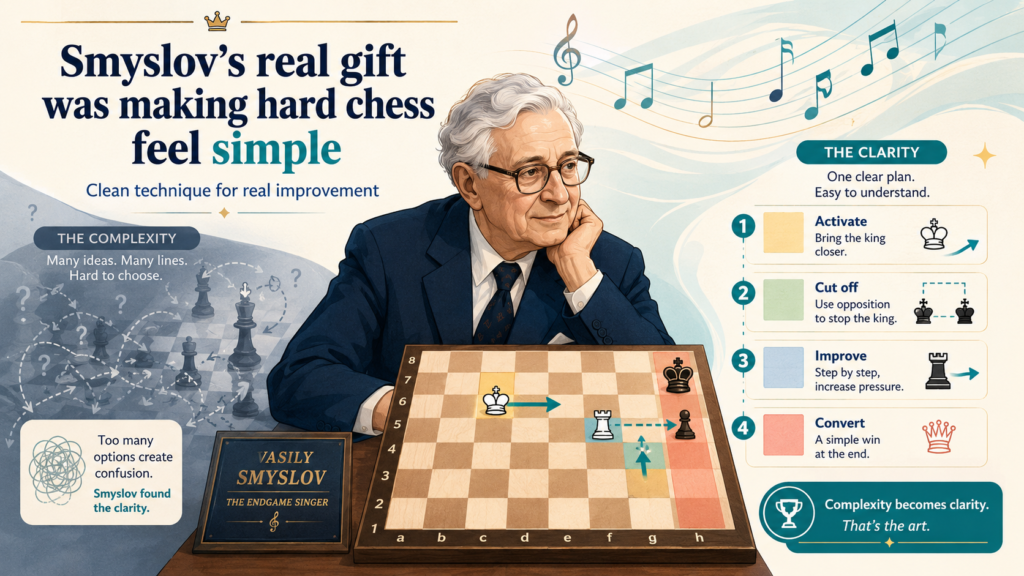 The final score was 12½–9½, and that win made Smyslov the 7th official World Chess Champion. He lost the title back to Botvinnik in their 1958 rematch, but his place in chess history was already safe. He was not just a champion for one year. He was a model of clean chess for many generations.