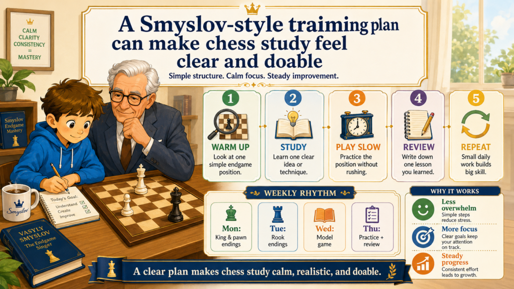 Many children want to improve, but they do not know what to study. They jump from openings to puzzles to online games to random videos. It feels busy, but it does not always lead to growth.