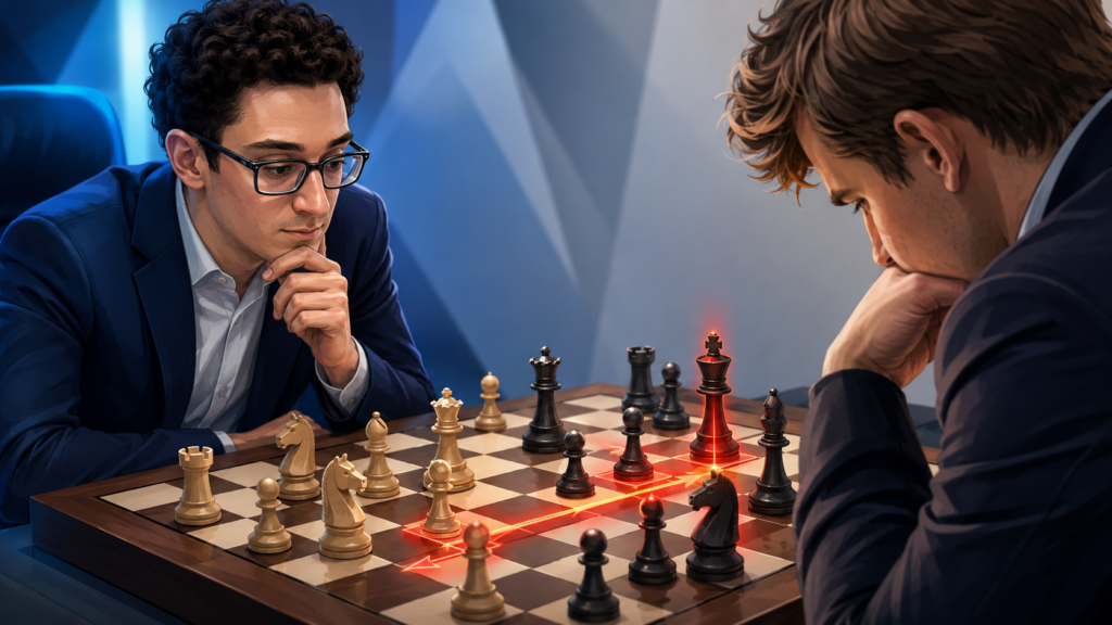 Fabiano’s 2014 win over Magnus Carlsen at the Sinquefield Cup is one of the games that made many fans look at him in a new way. Carlsen was the world champion and the highest-rated player in the world. Fabiano had Black.