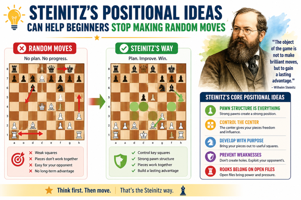 One of the biggest problems beginners face is random moving. A child may move a piece because it looks active. They may copy something they saw online. They may chase a pawn without checking danger. They may bring the queen out early because it feels strong.