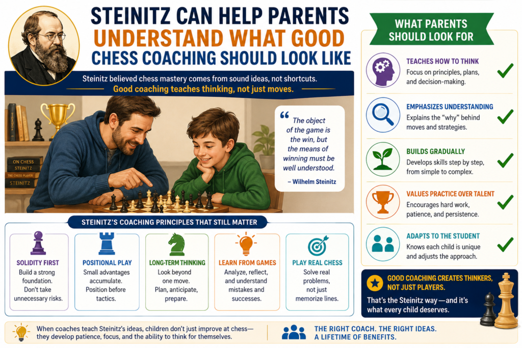 Many parents want chess lessons for their child, but they may not know what to look for in a good program. They may think good coaching means teaching many openings or showing hard puzzles. Those things can help, but they are not enough.