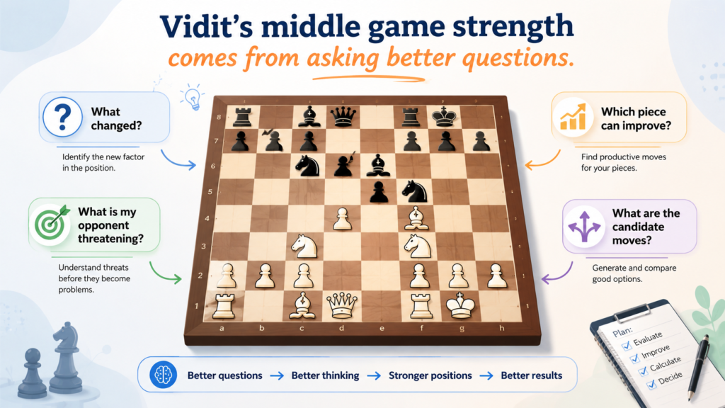 The middle game is where many chess games are truly decided. The opening gives the position. The endgame finishes the job. But the middle game is where plans are born, mistakes are made, and pressure starts to grow.