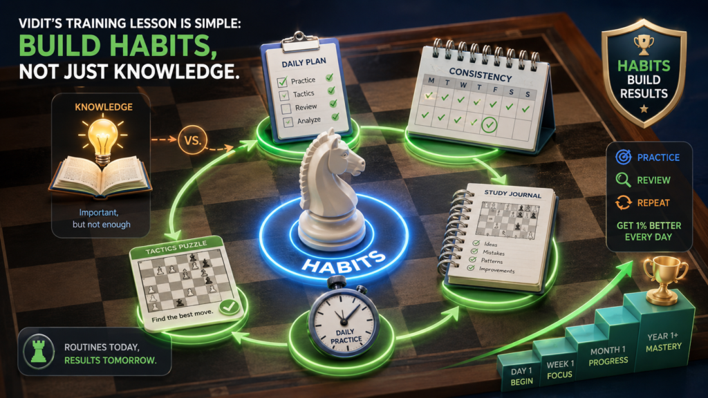 A child can know many chess ideas and still lose games. That may sound strange, but every coach sees it. The child knows to develop pieces, but forgets in the game. The child knows not to hang pieces, but moves too fast. The child knows king safety matters, but starts an attack before castling.