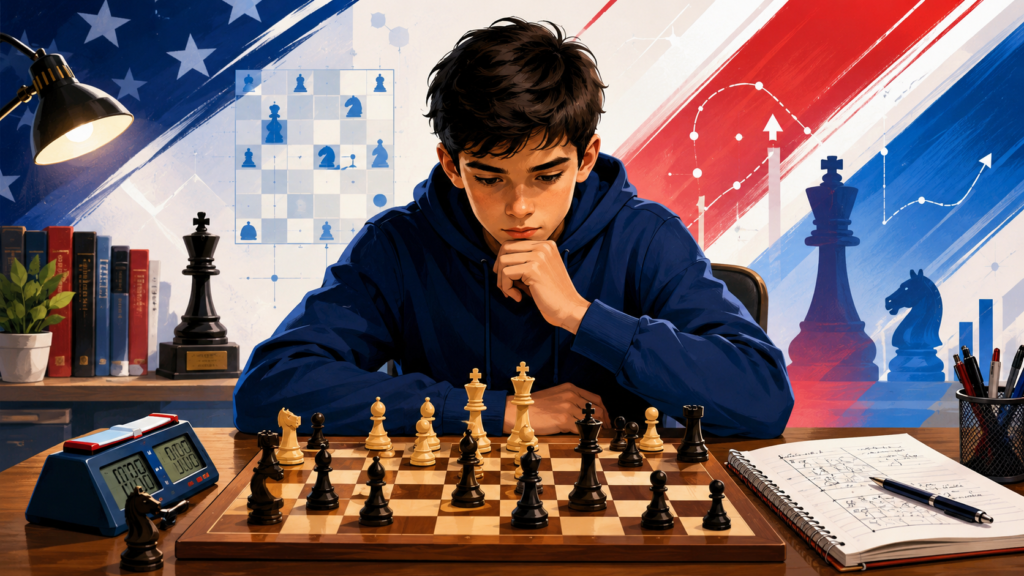 Abhimanyu Mishra is one of the most important young names in American chess. FIDE lists him as a Grandmaster from the United States, born in 2009, with a May 2026 classical rating of 2638. 