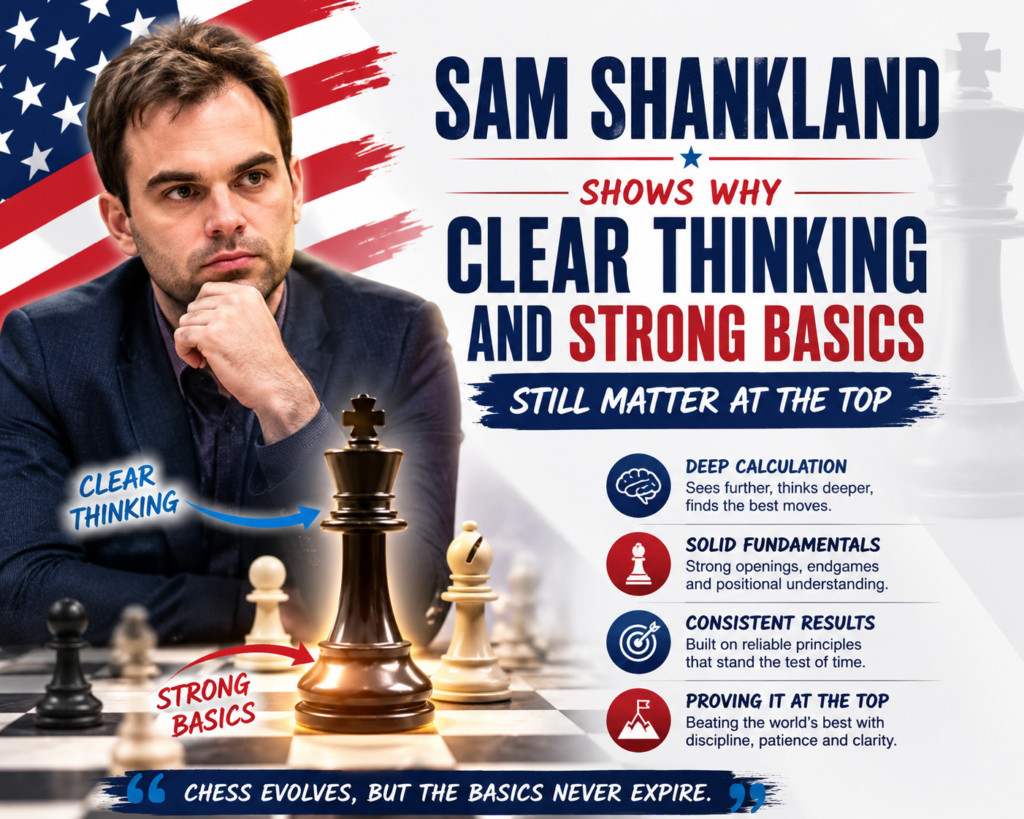 Sam Shankland is another key name in American chess. He has been part of the strong U.S. chess scene for many years, and his game is built on deep knowledge and practical skill. 