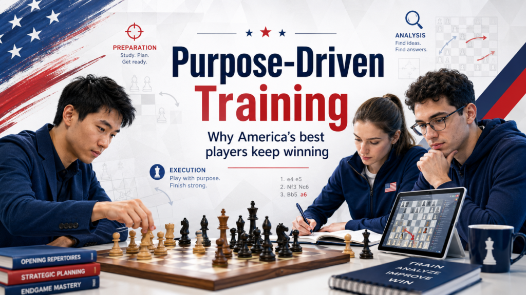 They are strong because their training has purpose. Nakamura, Caruana, So, Niemann, Dominguez, Aronian, and the rising young stars all train in different ways, but the same big idea connects them. They do not just play random games and hope to improve. They study, test, review, and adjust.