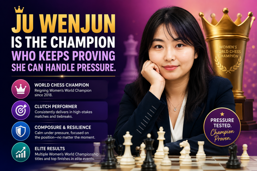 Ju Wenjun is not number one on the classical rating list right now, but she is the reigning Women’s World Chess Champion. That makes her one of the most important players in women’s chess today.
