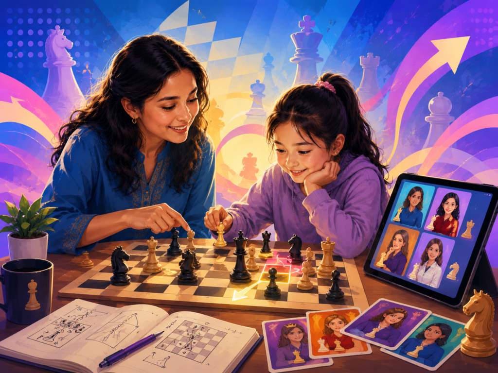 The problem is not lack of content. The problem is too much content. There are games, videos, clips, streams, puzzles, news posts, and rating lists everywhere. A child can watch chess for hours and still not know what to learn from it.