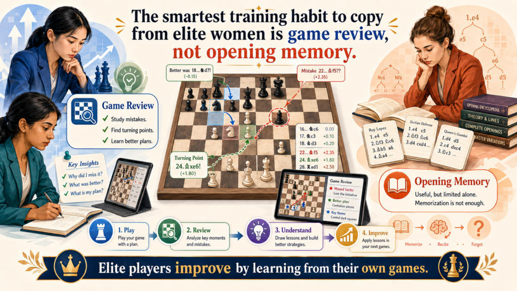 Openings are fun. They make children feel prepared. They also give quick wins when the other player falls into a trap. But if a child only studies openings, their growth can become weak. The real gold is in game review.