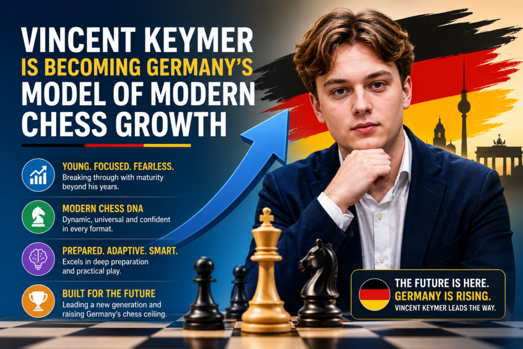 Vincent Keymer has become one of the most exciting names in European chess because his rise feels steady and real. On the May 2026 FIDE classical list, he is rated 2759 and ranked seventh in the world.
