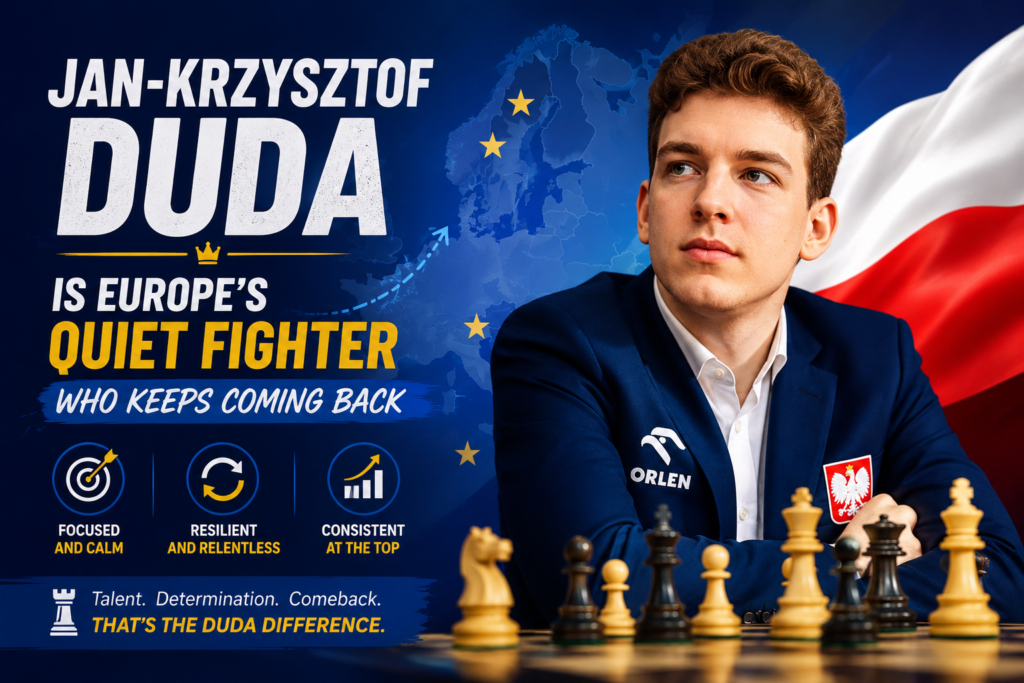 Jan-Krzysztof Duda may not always get the same loud attention as Carlsen, Giri, or Firouzja, but he belongs in any serious talk about Europe’s most consistent chess players.