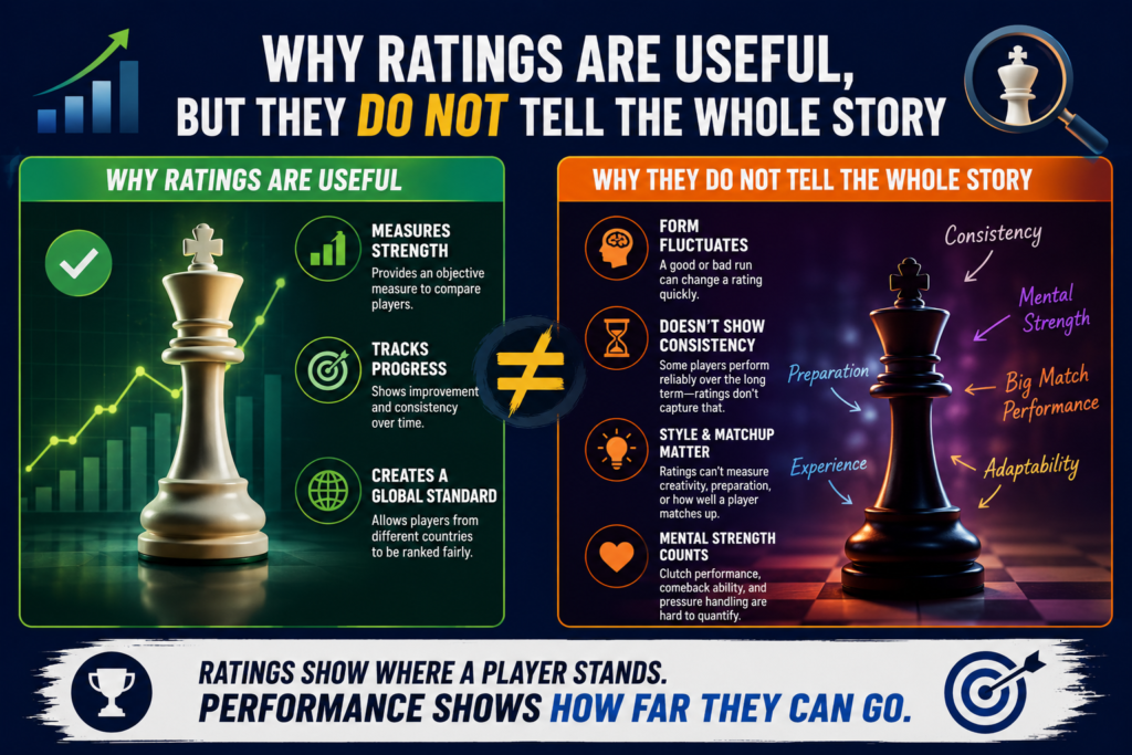 Ratings are a strong starting point when we judge the best chess players in Europe right now. They give us a simple way to compare players across many games and many events.