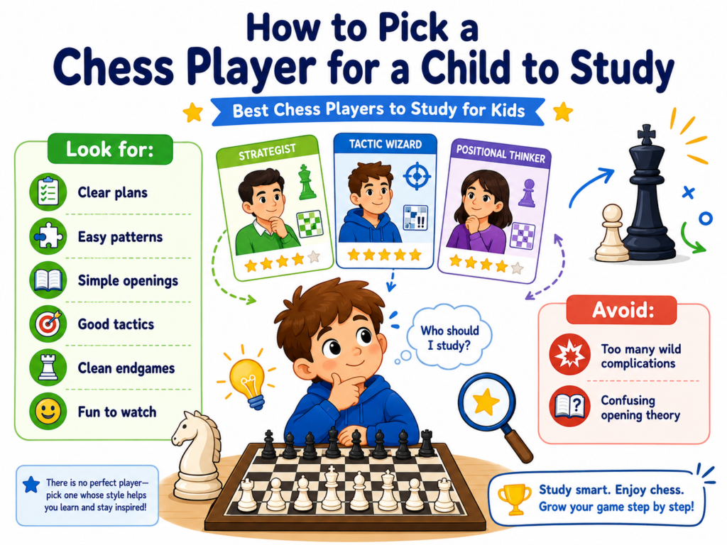 Not every great chess player is a great study model for kids. Some players are amazing, but their games are too complex for young learners. Some win with deep ideas that even adults need time to understand. That does not make them bad role models. It only means kids may need a clearer path first.