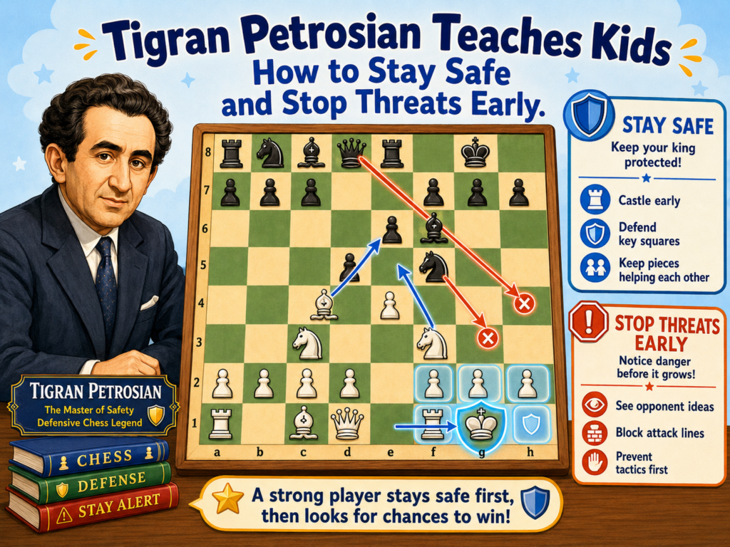 Tigran Petrosian is one of the best players for kids who need to learn defense. Many children love attacking, but they do not always enjoy defending. They may feel scared when the opponent makes a threat. They may move too fast and give away more pieces.