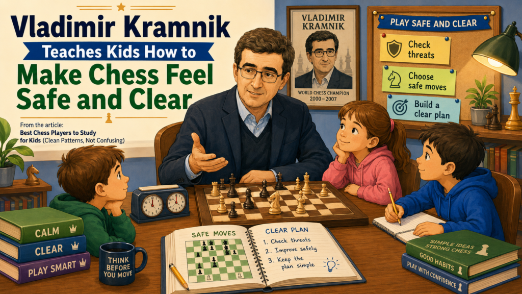 Vladimir Kramnik is a very good player for kids who need order in their chess. His games often show strong control, safe king play, and smart piece placement. He was not always trying to win with a fast attack. Many times, he built a position that was hard to break.
