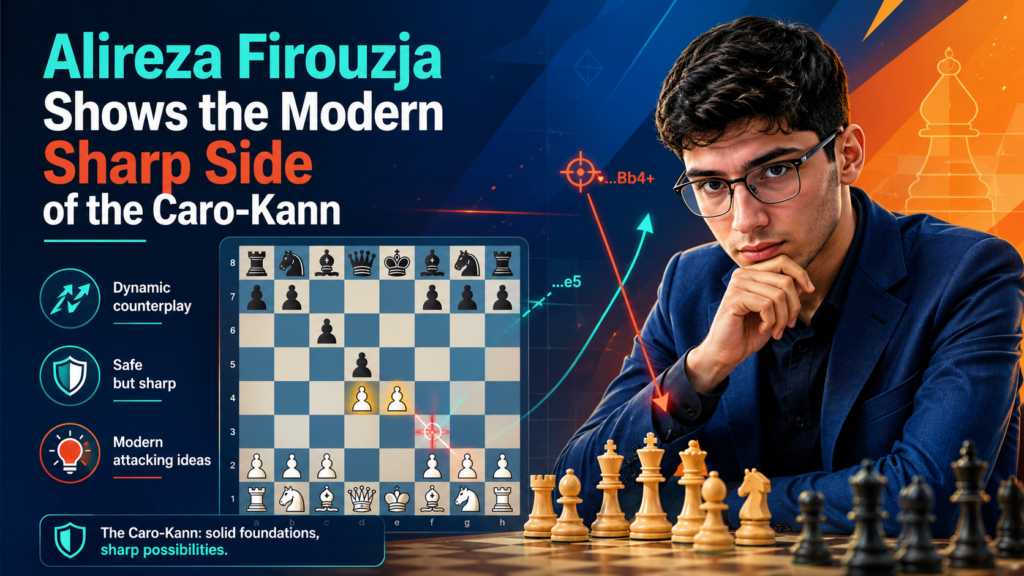 Alireza Firouzja is one of the most exciting modern players linked with the Caro-Kann. He brings energy to positions that many people think are quiet. That is exactly why he is a great model for students who fear that the Caro-Kann may be too slow.