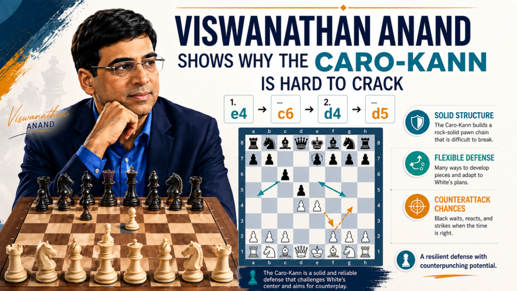 Viswanathan Anand is one of the best attacking minds chess has ever seen. That is why his games are so useful for Caro-Kann learners. When a player like Anand faces the Caro-Kann, we get to see what White really wants. We also get to see how Black must stay alert.