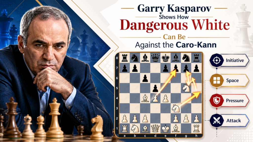 Garry Kasparov was one of the most powerful attacking players in chess history. He did not let solid openings stay comfortable for long. When Kasparov faced the Caro-Kann, he often looked for ways to turn Black’s safety into pressure.