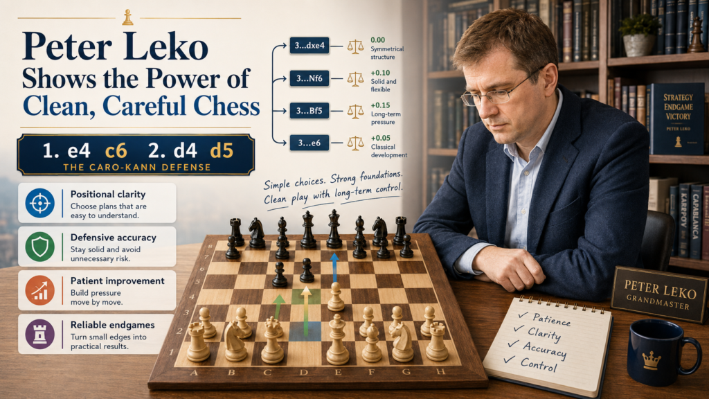 Peter Leko is known for very clean chess. He became one of the world’s strongest players and played a world championship match against Vladimir Kramnik in 2004. Chessgames lists more than 2,600 Leko games in its database, with games from 1989 to 2025. 