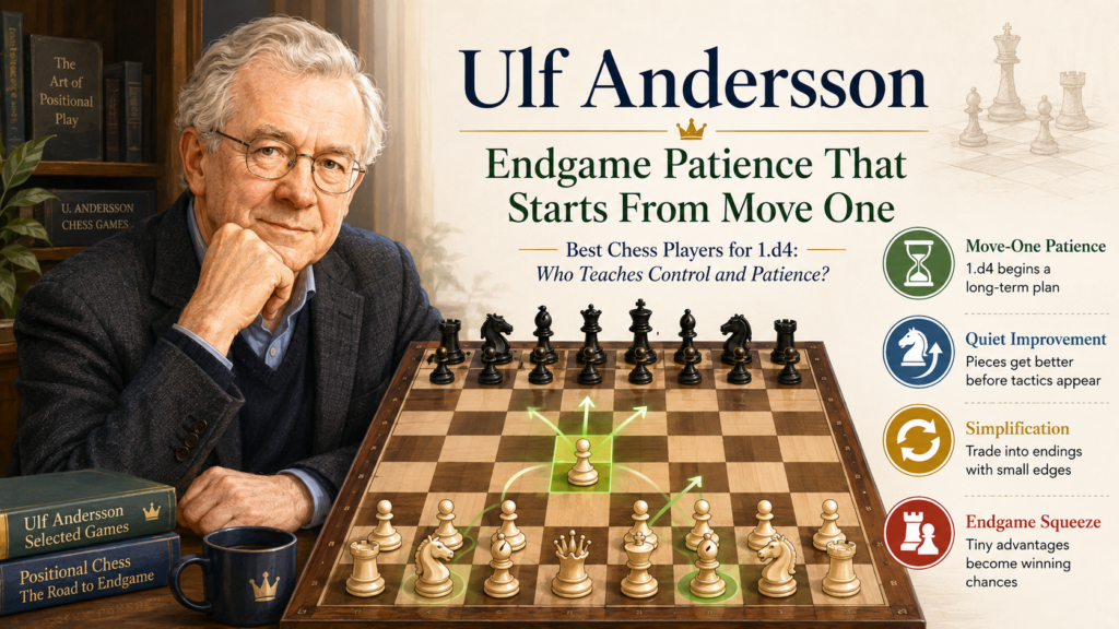 Ulf Andersson is a wonderful player for students who want to learn quiet strength. His games often moved toward endgames where tiny edges became very important. That may sound too hard for children, but the core lesson is simple.