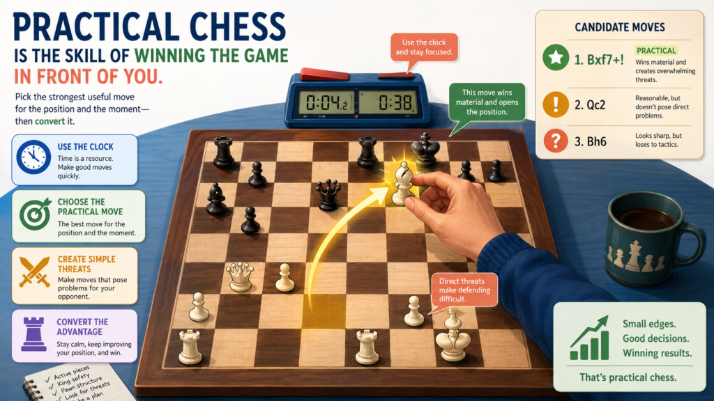 The best practical chess players do not sit at the board trying to make a computer happy. They are trying to beat the person across from them. That is a big difference.