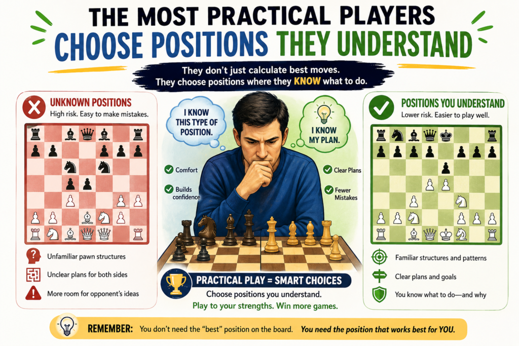 One of the biggest secrets in practical chess is this: strong players often guide the game into positions they understand better than the opponent.