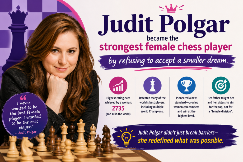She is the only woman to have been ranked in the world top ten, the only woman to cross a 2700 rating, and she reached a peak rating of 2735 in 2005. The World Chess Hall of Fame also notes that she defeated 11 current or former world champions in rapid or classical chess.