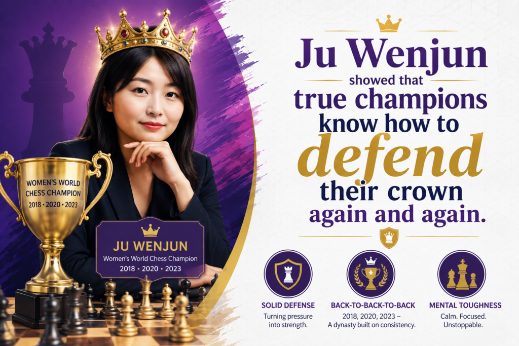 She first became Women’s World Champion in 2018 after defeating Tan Zhongyi, and the official 2025 Women’s World Championship site notes that she defended her title in the 2018 knockout event and in matches against Aleksandra Goryachkina in 2020 and Lei Tingjie in 2023.