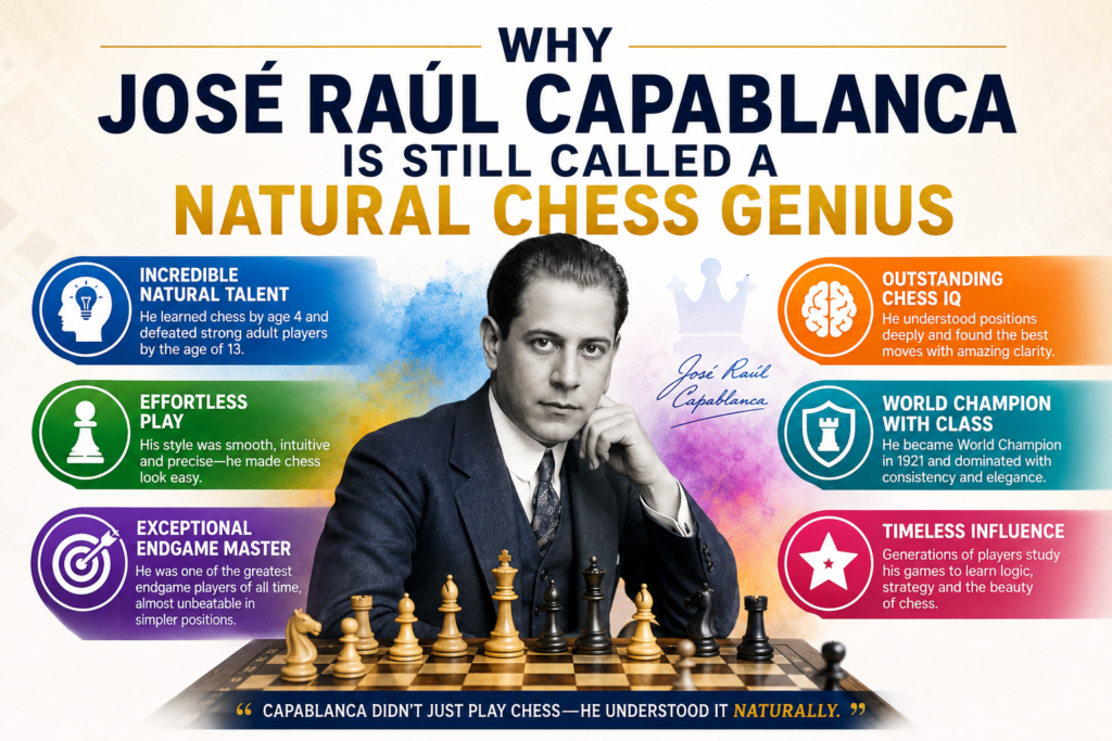José Raúl Capablanca is one of the most loved names in chess history because his chess felt simple, clear, and calm. He did not need wild tricks to win. He made strong moves look easy. That is one reason many coaches still use his games to teach young players.