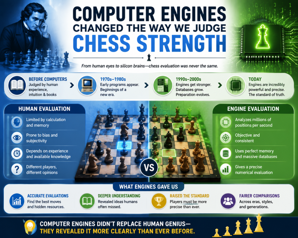 Modern chess has a special challenge that older generations did not face. Today, we can check games with powerful chess engines. These engines can show us mistakes, missed chances, and best moves with a level of depth no human can match.