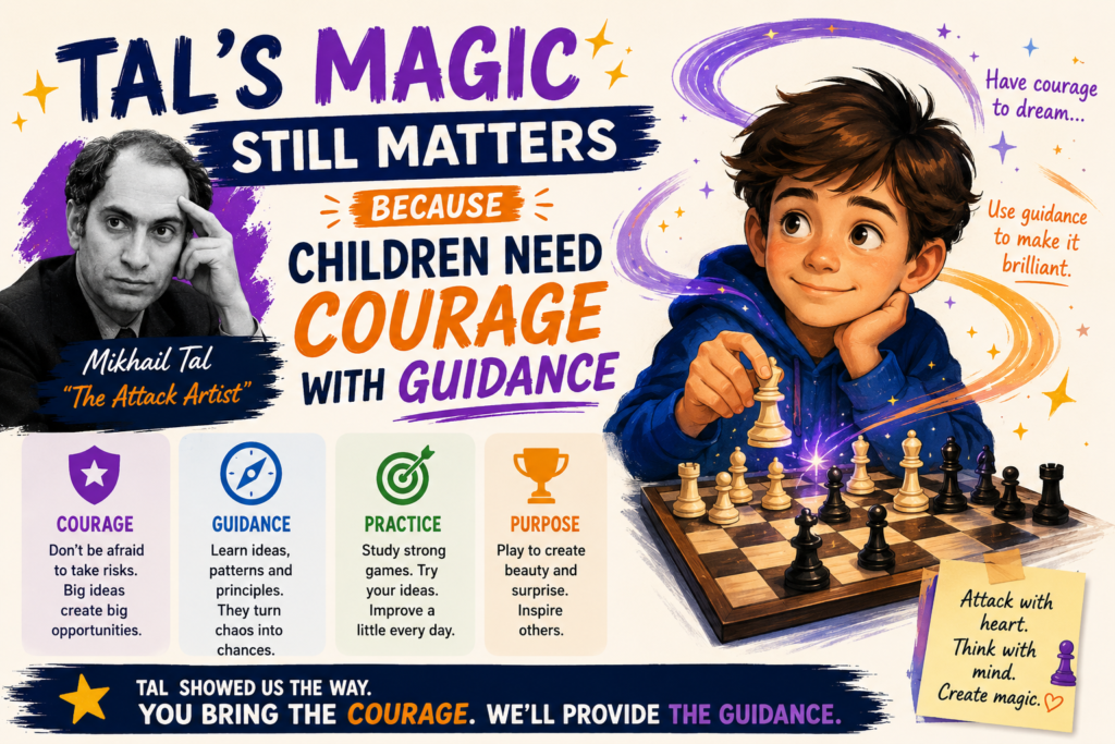 The world has changed a lot since Tal became world champion in 1960, but his chess still feels alive. Engines are stronger now. Databases are huge. Students can watch lessons online. But Tal’s games still make people stop and stare.