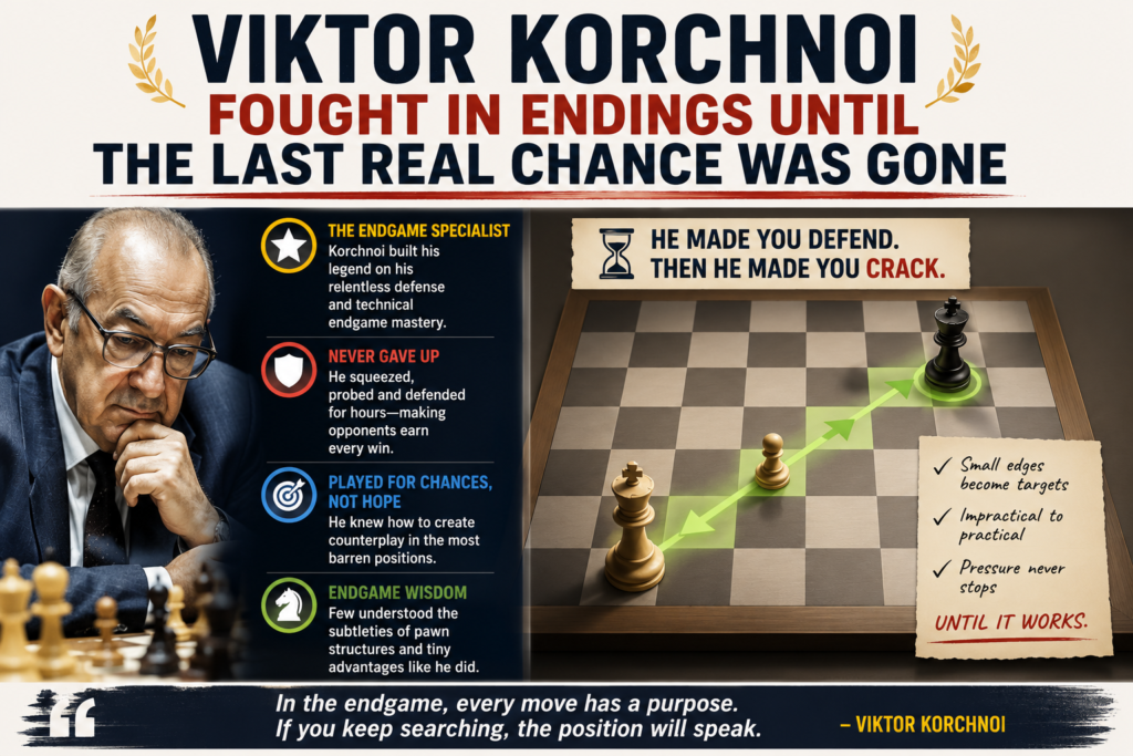 Viktor Korchnoi was one of the toughest fighters in chess history. Britannica calls him a world championship contender and one of the fiercest competitors the game has seen.