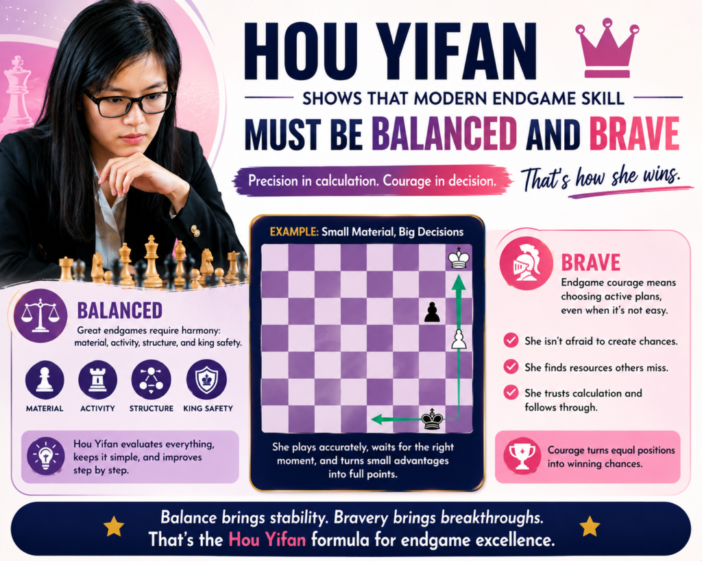 Hou Yifan is one of the most important modern chess players to study. FIDE lists her as a Grandmaster and Woman Grandmaster, and her official profile still places her among leading players even though she has played less often than many full-time professionals.