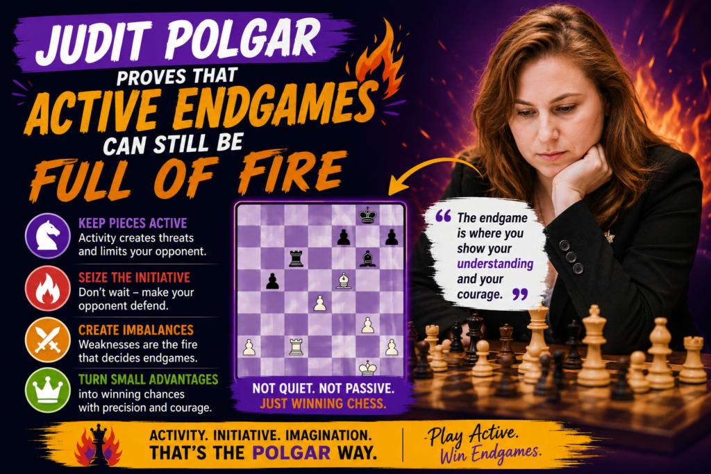 Judit Polgar is often remembered as one of the most attacking players in chess history. She beat many world-class players with bold, fearless chess. But it would be a mistake to think her strength was only about attacks.