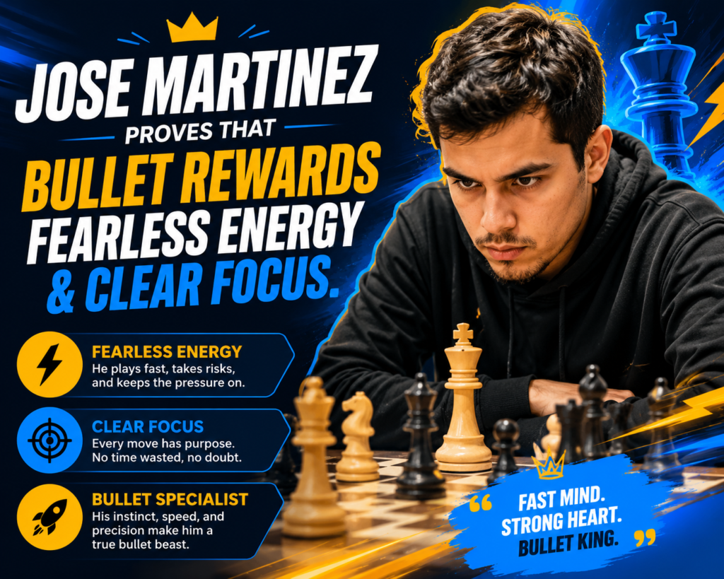 Jose Martinez is one of the most exciting names in online bullet chess. He is not always the first name casual fans mention, but serious bullet fans know how dangerous he is. 
