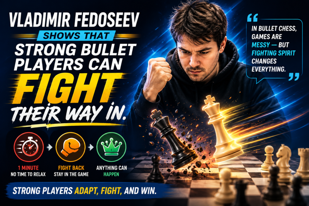 Vladimir Fedoseev is another grandmaster who has shown serious bullet strength. In 2024, Chess.com reported that Fedoseev, David Paravyan, Sam Sevian, and Christopher Yoo fought through the Bullet Chess Championship play-ins to reach the main event.