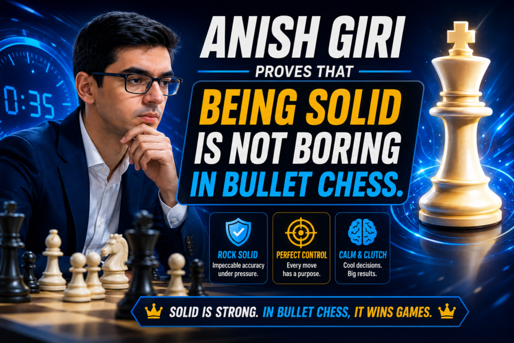 Anish Giri is often known for strong, clean, and well-prepared chess. In the 2024 Bullet Chess Championship, the bracket shows that he beat Andrew Tang 12-9 in the first round before later losing to Alireza Firouzja and then to Maxime Vachier-Lagrave. Beating Tang in bullet is a serious result because Tang is widely known as one of the fastest online players.