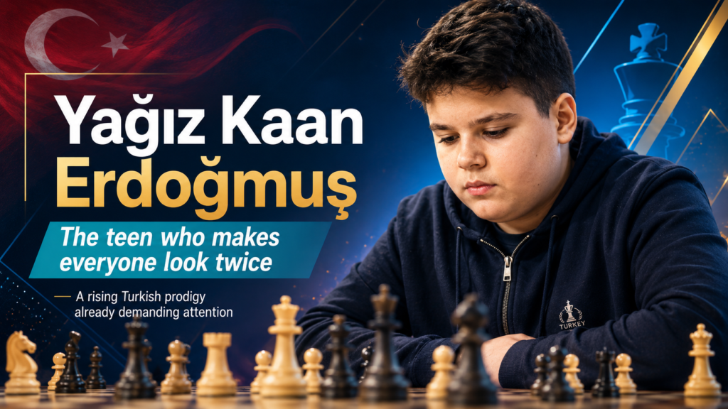 Yağız Kaan Erdoğmuş is one of the clearest “watch this name” players for 2026 and 2027. He is not just a strong young player. He is breaking age records in a way that makes the chess world stop and ask what his ceiling could be.
